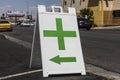 Las Vegas - Circa July 2017: Green Cross sign. The green cross is a common symbol used in the marijuana community II