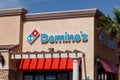 Domino`s Pizza Carryout Restaurant. Domino`s delivers more than 1 million pizzas a day I Royalty Free Stock Photo