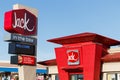 Jack-In-The-Box Fast Food Restaurant. Jack-In-The-Box is famous for its two for 99 cent tacos V Royalty Free Stock Photo