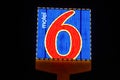 Motel 6 Logo and Signage. Motel 6 is a major chain of budget motels I Royalty Free Stock Photo
