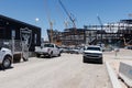 Las Vegas Stadium under construction and will host the NFL Raiders and the UNLV Rebels football teams II Royalty Free Stock Photo