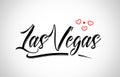 las vegas city design typography with red heart icon logo Royalty Free Stock Photo