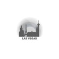 Las Vegas city skyline silhouette vector logo illustration Royalty Free Stock Photo