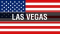 Las Vegas city on a USA flag background, 3D rendering. United states of America flag waving in the wind. Proud American Flag Royalty Free Stock Photo