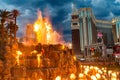 LAS VEGAS -July 13 : The Mirage Hotel artificial Volcano Eruption show in Las Vegas on July 13 2017 ,The hotel Opened in 1989 and