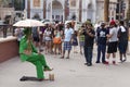 Street performer amazes tourists in Las Vegas, NV on March 30, 2 Royalty Free Stock Photo