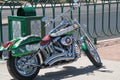 Las Vegas, May 10: Harley Davidson in The Strip customized with card game and gambling theme