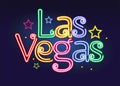 Las Vegas neon sign vector illustration Royalty Free Stock Photo