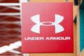 LAS VEGAS, NEVADA - August 22nd, 2016: Under Armour Logo On Store Front Sign. Royalty Free Stock Photo