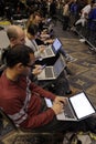 LAS VEGAS NEVADA, DECEMBER 14, 2015: national news media tpes into computers during Trump Presidential campaign event at Westgate