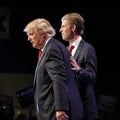 LAS VEGAS NEVADA, DECEMBER 14, 2015: Republican presidential candidate Donald and his son, Eric Trump at campaign event at Westgat