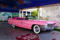 Las Vegas, Nevada: Elvis Pink Cadillac wedding car at Little White Wedding Chapel world