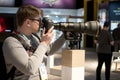 Nikon cameras and photo-shoot booth at the Consumer Electronic Show CES 2020