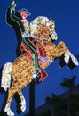 A Hacienda Horse and Rider Sign, Fremont East District Entrance, Las Vegas, NV, USA