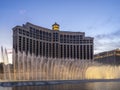 Fountains of Bellagio Resort and Casino at dusk