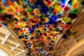 Colorful Fiori di Como glass flower structure by sculptor Chihuly in the lobby of the Bellagio hotel and casino on the Las Vegas s Royalty Free Stock Photo