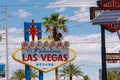 Welcome to Fabulous Las Vegas sign at the south end of world famous Las Vegas strip Royalty Free Stock Photo