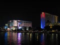 Vegas Hotels Reflecting In The Water 