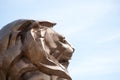 LAS VEGAS Nevada State, USA, February: LasVegas Boulevard at Morning, MGM GRAND CASINO AND HOTEL, Statue of Gold Lion Royalty Free Stock Photo