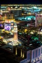 Las vegas nevada strip and surroundings at night Royalty Free Stock Photo