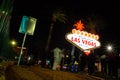 LAS VEGAS, NEVADA, UNITED STATES - 11 November 2022: Long exposure photo of the iconic Welcome to Las Vegas sign