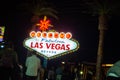 LAS VEGAS, NEVADA, UNITED STATES - 11 November 2022: Long exposure photo of the iconic Welcome to Las Vegas sign