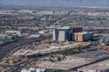 aerial landscape view of Downtown LV with World Market Center Las Vegas and Las Vegas North Premium Outlets Royalty Free Stock Photo