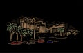 Las Vegas Nevada usa America vector sketch city illustration line art Royalty Free Stock Photo