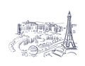 Las Vegas Nevada usa America vector sketch city illustration line art Royalty Free Stock Photo