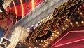 LAS VEGAS, NEVADA USA - 12 DEC 2019: Cowboy Vegas Vic, old neon sign glowing, Freemont street in sin city. Illuminated retro Royalty Free Stock Photo
