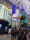 Las Vegas, Nevada USA - December 5, 2020: Mysterious monolith appears on Fremont Street in Downtown Las Vegas