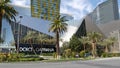 LAS VEGAS, NEVADA USA - 7 MAR 2020: Futuristic CityCenter casinos in sin city. Modern luxury unincorporated urban skyline.