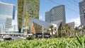 LAS VEGAS, NEVADA USA - 7 MAR 2020: Futuristic CityCenter casinos in sin city. Modern luxury unincorporated urban skyline. Royalty Free Stock Photo