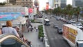 LAS VEGAS, NEVADA USA - 5 MAR 2020: The Strip boulevard with luxury casino and hotels in gambling sin city. Car traffic on road to Royalty Free Stock Photo