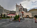 Las Vegas, Nevada/USA - March 20, 2020: Caesars Palace deserted during the 30-day COVID-19 coronavirus pandemic casino shutdown Royalty Free Stock Photo