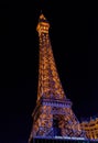Replica Eiffel Tower at the Paris Las Vegas Hotel and Casino of night view Royalty Free Stock Photo