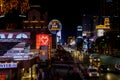 World famous Vegas Strip Paris Hotel Bellagio Hotel of night view