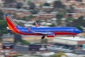 Southwest Airlines Boeing 737 airliner on approach to land at McCarran International Airport in Las Vegas