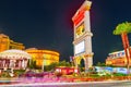 Main street of Las Vegas-is the Strip in evening time. Casino, hotel and resort-Caesars Palace Royalty Free Stock Photo