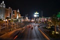 Las Vegas, New York-New York Hotel & Casino, The Strip, Las Vegas Strip, metropolitan area, road, night, city Royalty Free Stock Photo