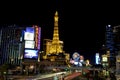 Las Vegas Nightlife - Paris and Bally's Casino Royalty Free Stock Photo