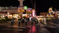 LAS VEGAS - November 11, 2020, view of the Las Vegas Strip, street lit with multi-colored lights, city at night, the