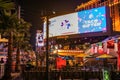 LAS VEGAS - November 11, 2020, view of the Las Vegas Strip, street lit with multi-colored lights, city at night, the