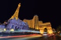 Las Vegas, NV - CIRCA MARCH 2015 -Eiffel Tower and Paris hotel night illumination in Las Vegas, Nevada, circa March 2015.