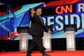 LAS VEGAS, NV, Dec 15, 2015, NJ Gov. Chris Christie a 2016 presidential candidate, waves on stage at the start of the Republican p