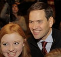 LAS VEGAS, NV - DECEMBER 14: Republican Presidential candidate Senator Marco Rubio poses for camera at campaign rally