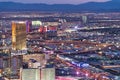 LAS VEGAS, NV - JUNE 29, 2018: Circus Circus Casino night aerial view. Las Vegas is known as the Sin City, City of Lights,