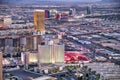 LAS VEGAS, NV - JUNE 29, 2018: Circus Circus Casino night aerial view. Las Vegas is known as the Sin City, City of Lights,