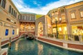 LAS VEGAS, NV - JUNE 30TH, 2018: Interior of Venice Hotel with artificial canals and sky