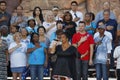 LAS VEGAS, NV - OCTOBER 14, 2015: African American sings during perform a HillaryClinton for America Nevada Presidential Rally, Sp